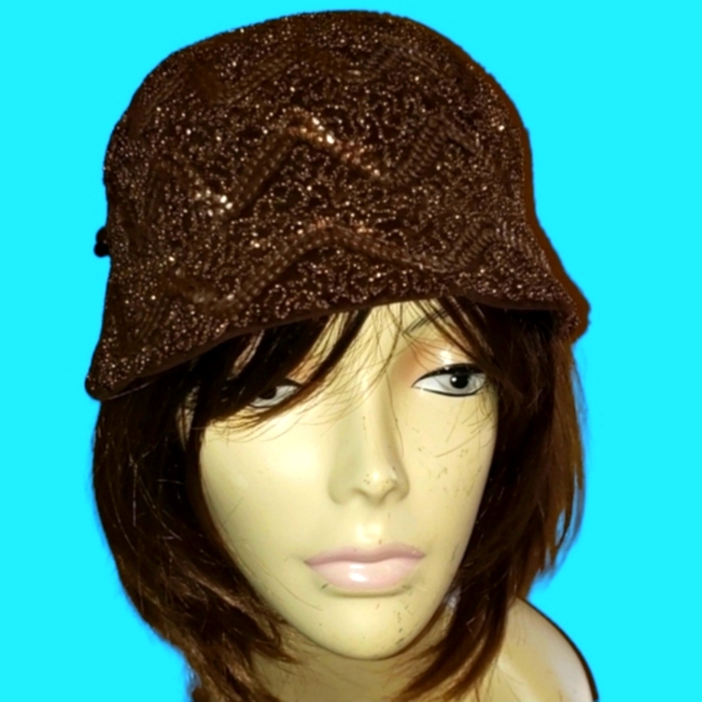 Vtg Neiman Marcus Flapper Vibe Brown Sequin and Beaded Caplet‎